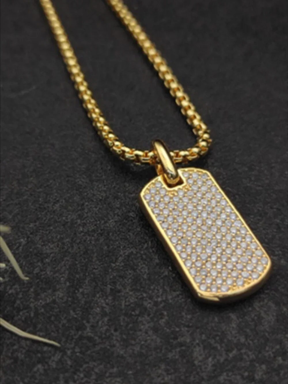 🔶David's Cool and Chic Full Diamond Military Tag Necklace💫 - Picture 5 of 8